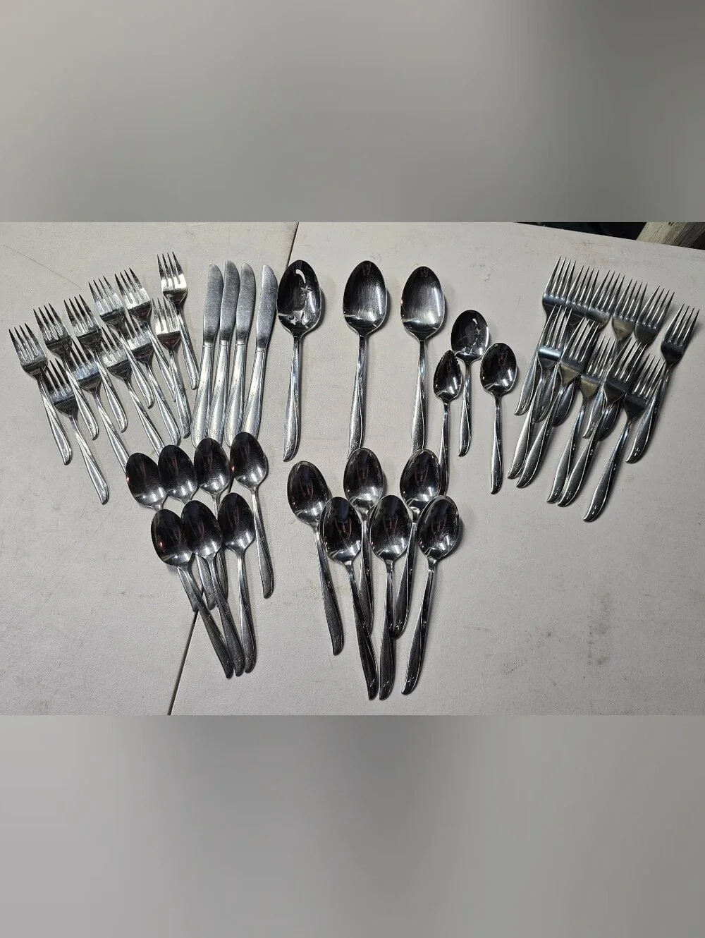 45 Pc. Oneida TWIN STAR Atomic Community Stainless Flatware Serving Utensil MCM